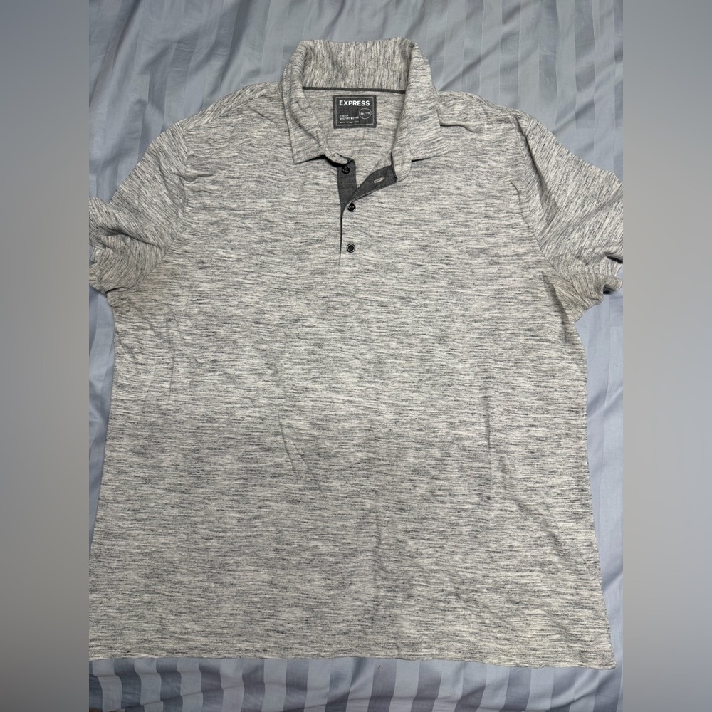 Express Heathered Gray Men's Polo Shirt